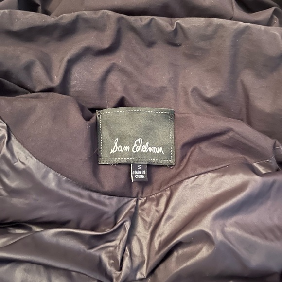 Sam Edelman Black Puffer Coat with Faux Fur Trim - Picture 4 of 4